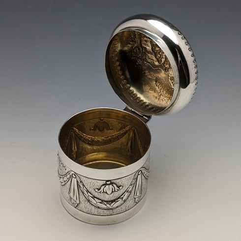 1883年 英国アンティーク 純銀製ティーキャディー 110g JOHN SEPTIMUS BERESFORD